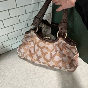 COACH Brown Hobo Shoulder Bag with Leather Handles